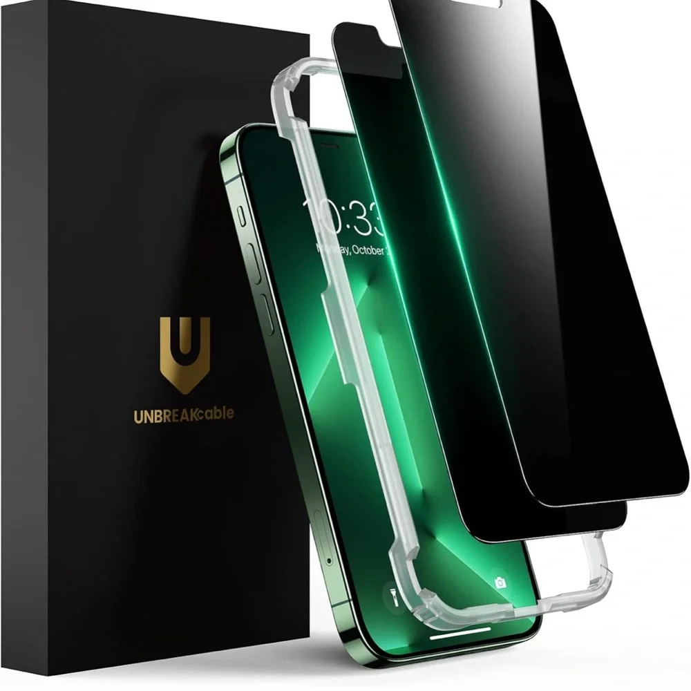 1 UNBREAKcable Privacy Screen Protector for iPhone 13 Pro Man